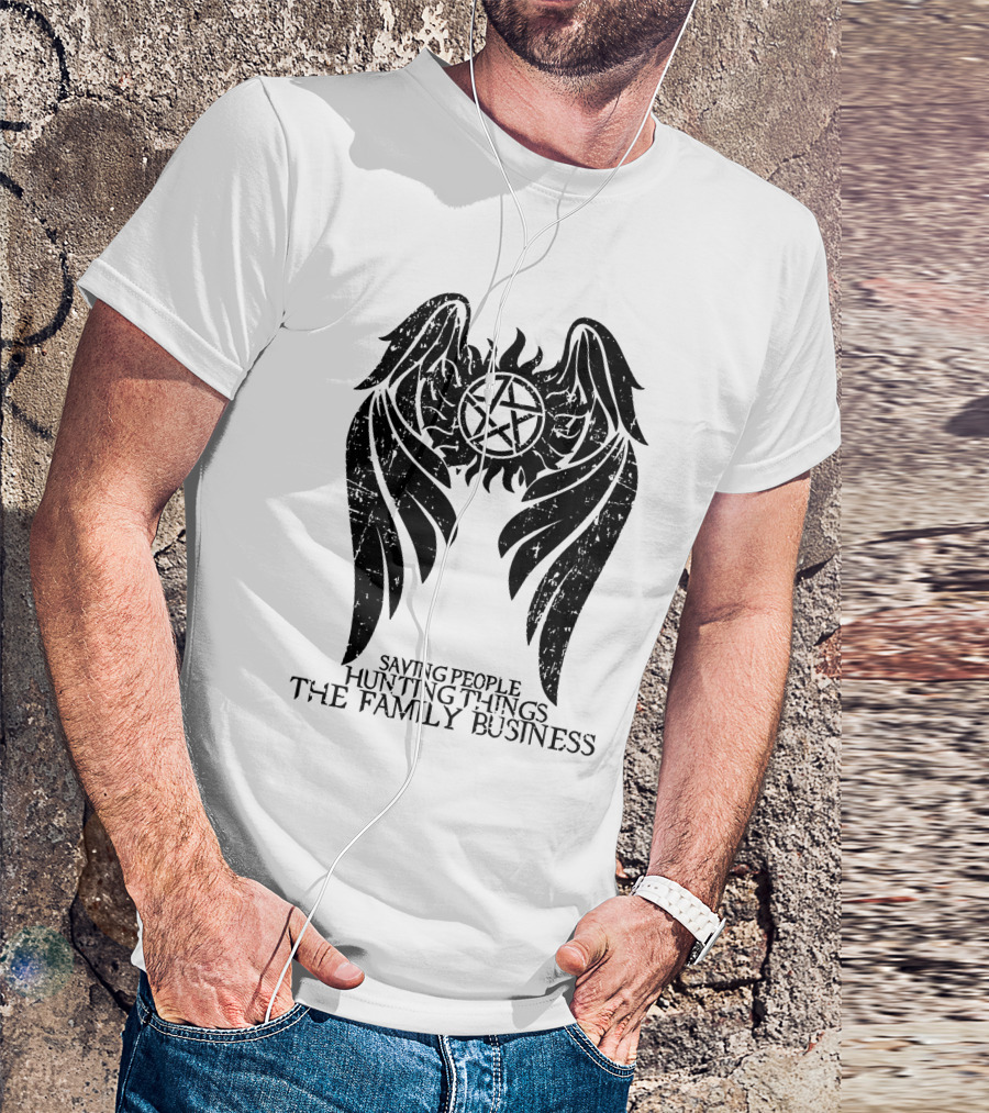 Saving People Hunting Things The Family Business Spn Wings T-Shirt