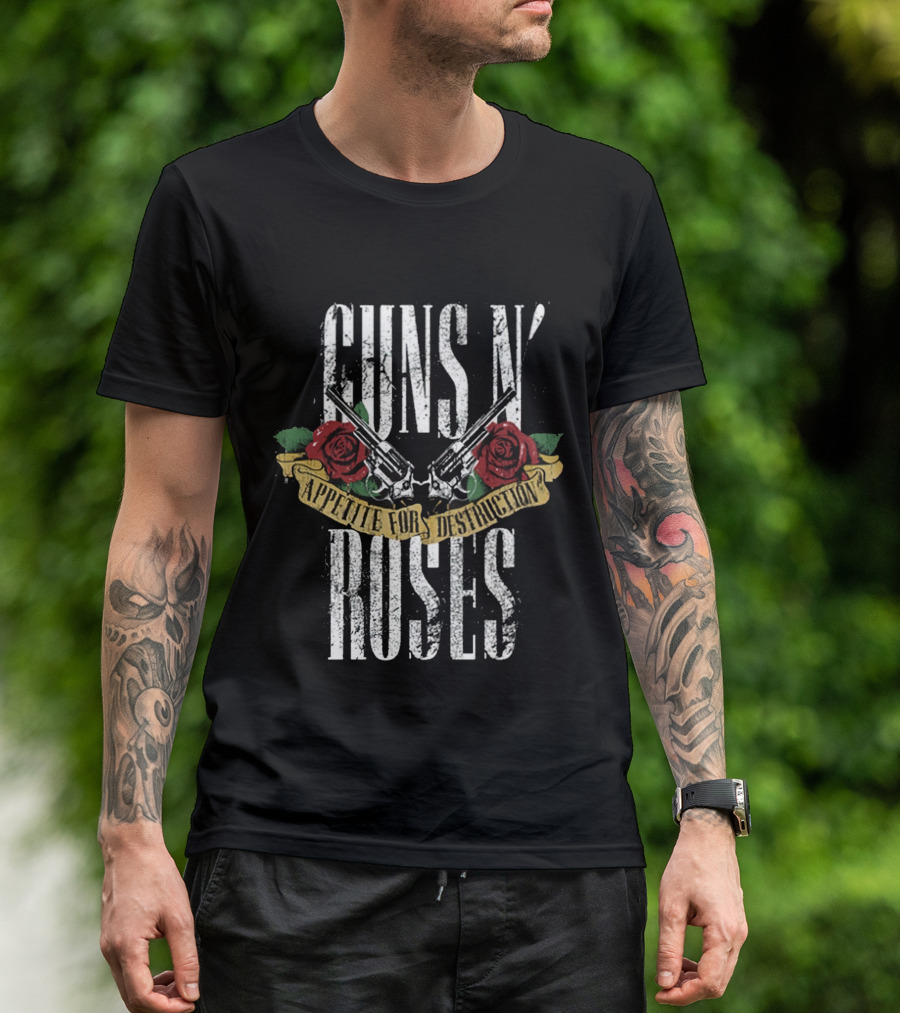 Guns N' Roses Appetite For Destruction Roses Pistols T-Shirt