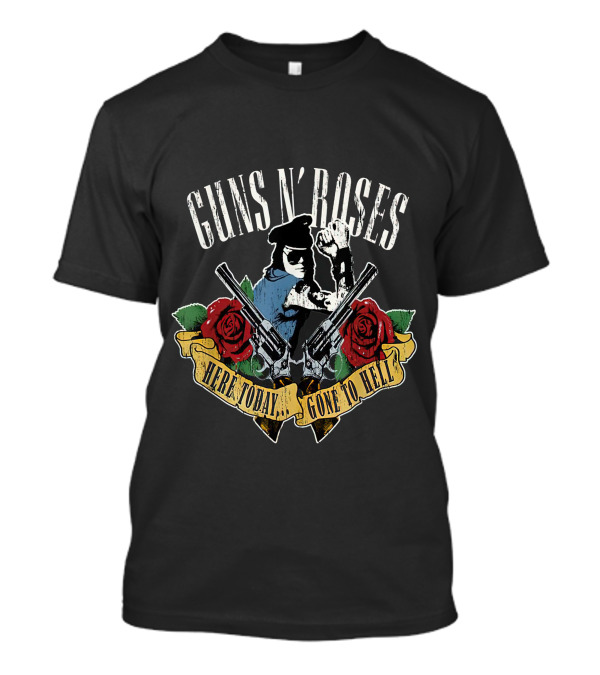 Guns N' Roses Here Today. Gone To Hell With Roses And Guns Vintage T-Shirt
