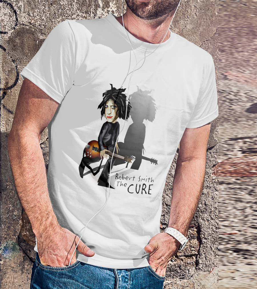 Robert Smith The Cure Guitar Cartoon T-Shirt