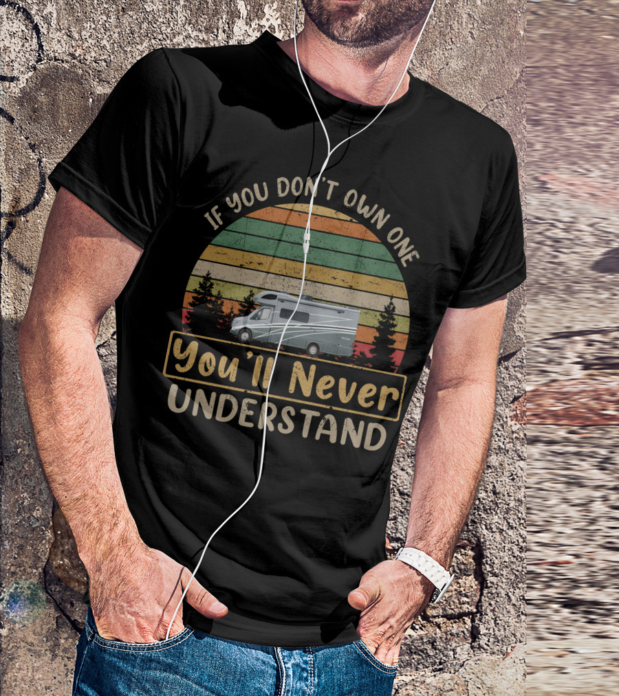 If You Don't Own One You'll Never Understand Navion Motorhome Retro Stripes T-Shirt