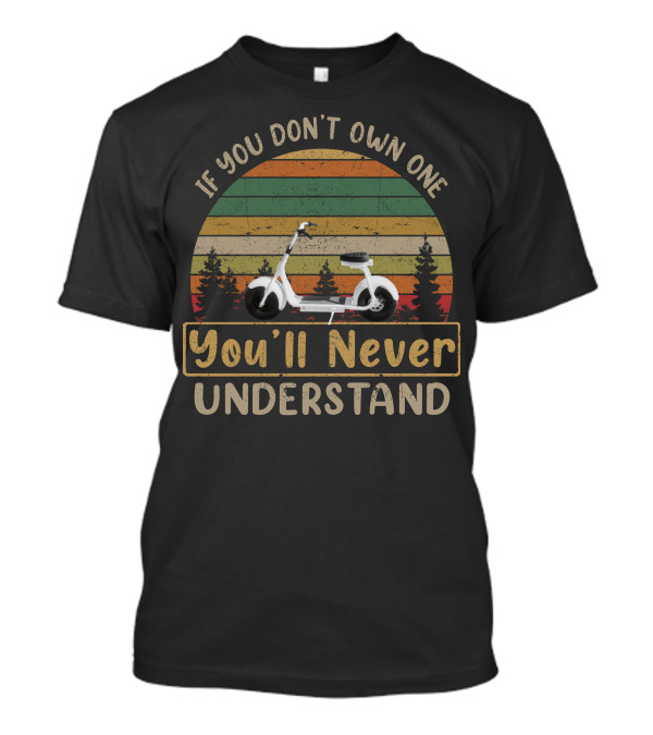 If You Don't Own One You'll Never Understand Scooter Retro Stripes And Trees T-Shirt