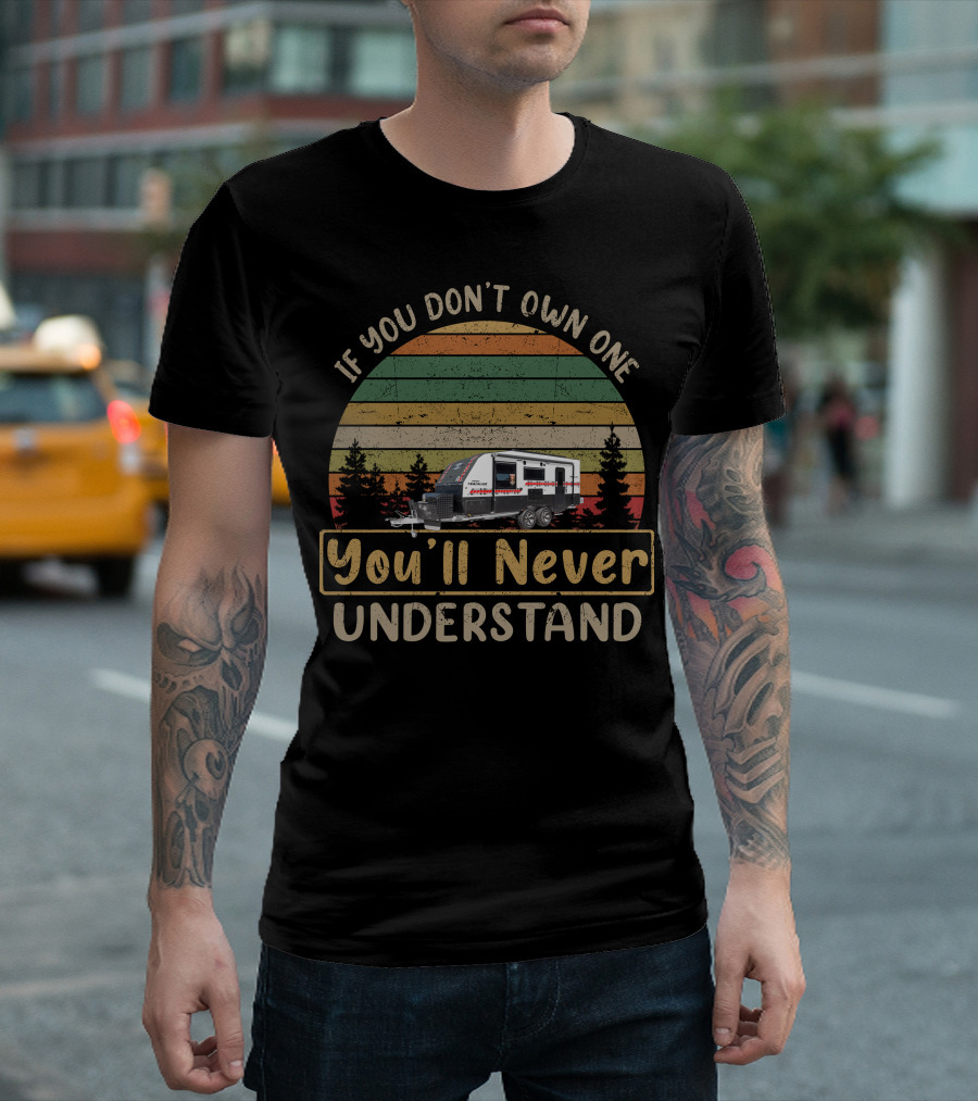 Legend Caravans If You Don't Own One You'll Never Understand Retro Sunset Scene T-Shirt