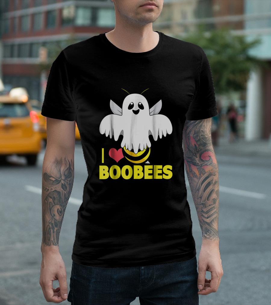 I Heart Boo Bees Funny Halloween Costume Bee And Ghost Mashup T-Shirt