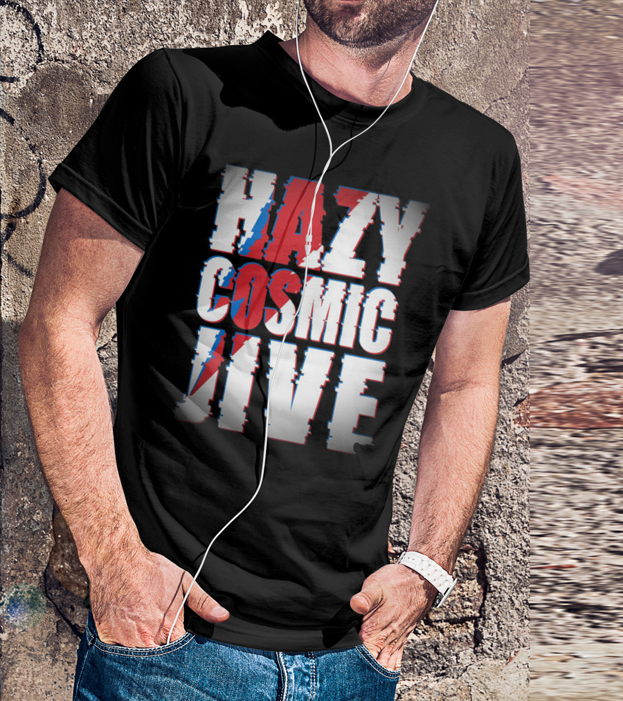 Hazy Cosmic Jive Ziggy Stardust Style Lightning Bolt T-Shirt