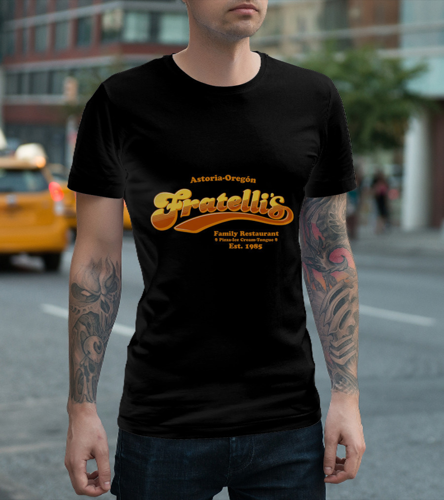 Astoria-Oregon Fratelli's Family Restaurant Pizza Ice Cream Tongue Est 1985 T-Shirt