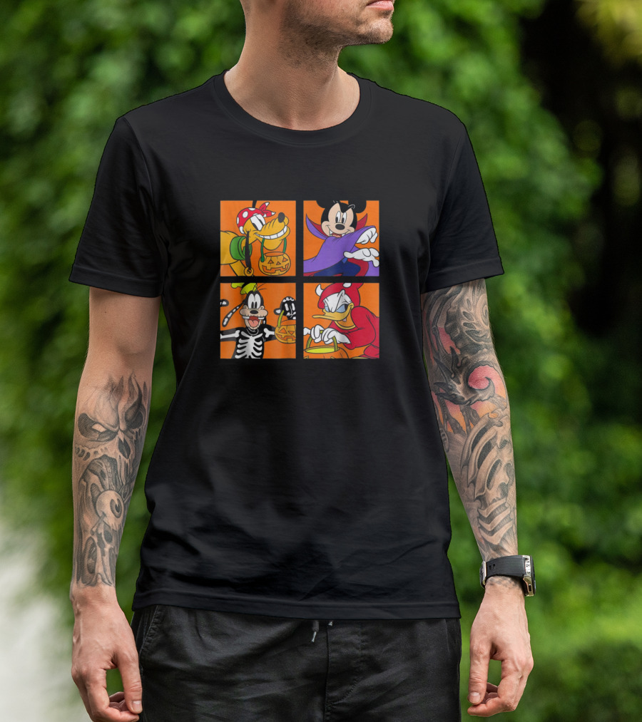 Disney Mickey Mouse And Friends Halloween Costumes Mickey Pluto Donald Goofy T-Shirt