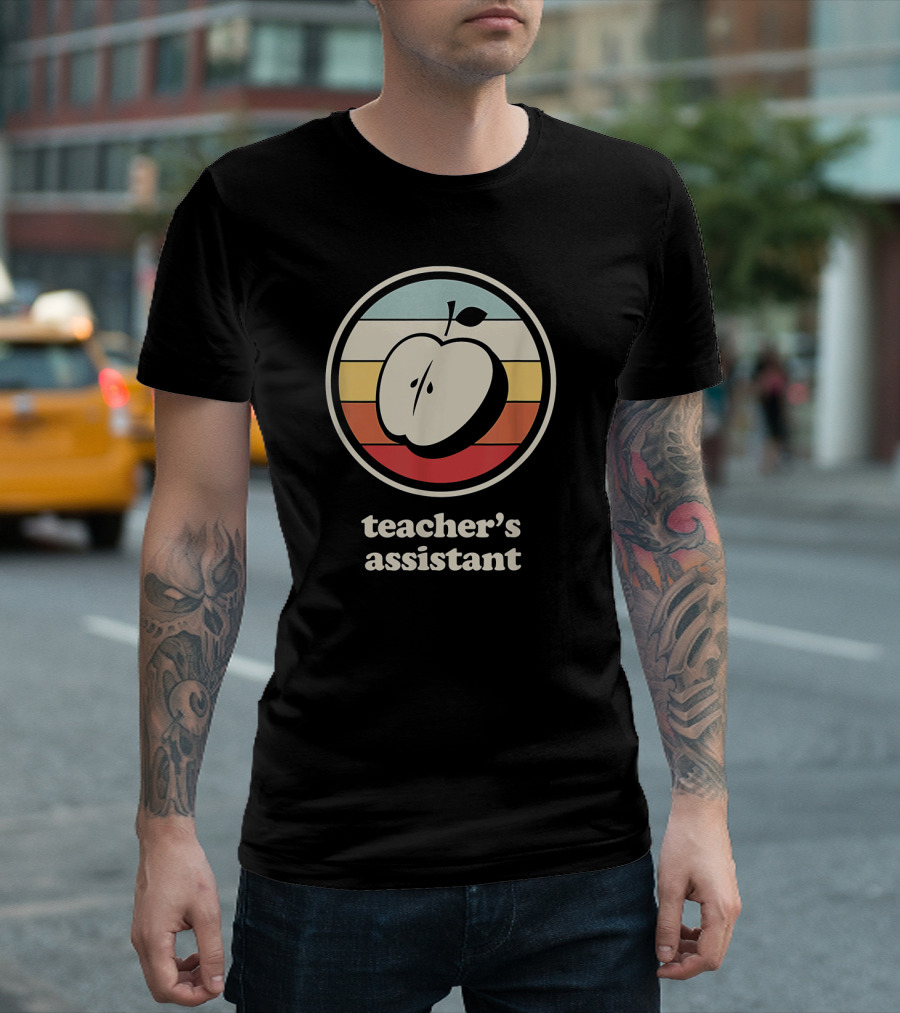 Teacher's Assistant Retro Apple Circle T-Shirt