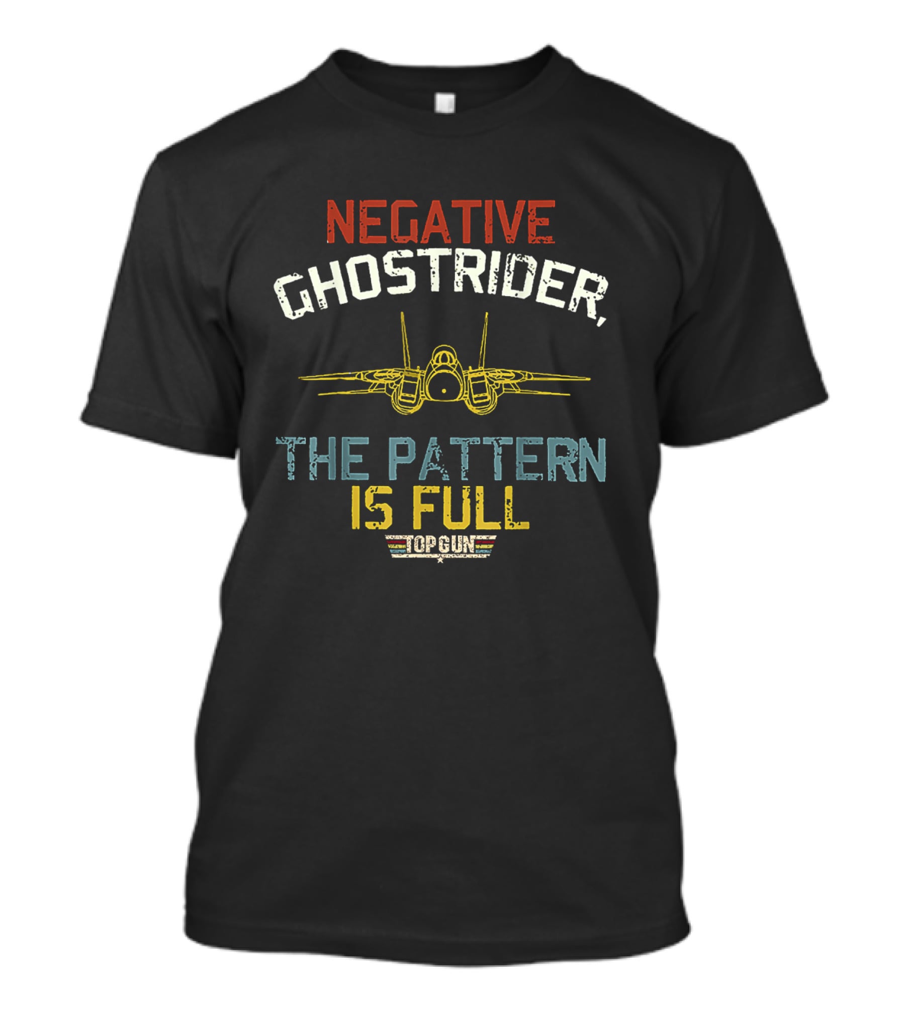 Negative Ghostrider The Pattern Is Full Top Gun Vintage 70s 80s T-Shirt