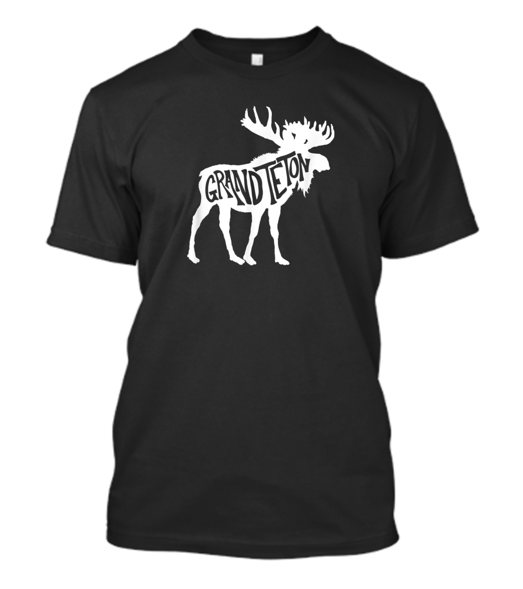 Grand Teton Moose Silhouette Typography Wildlife T-Shirt