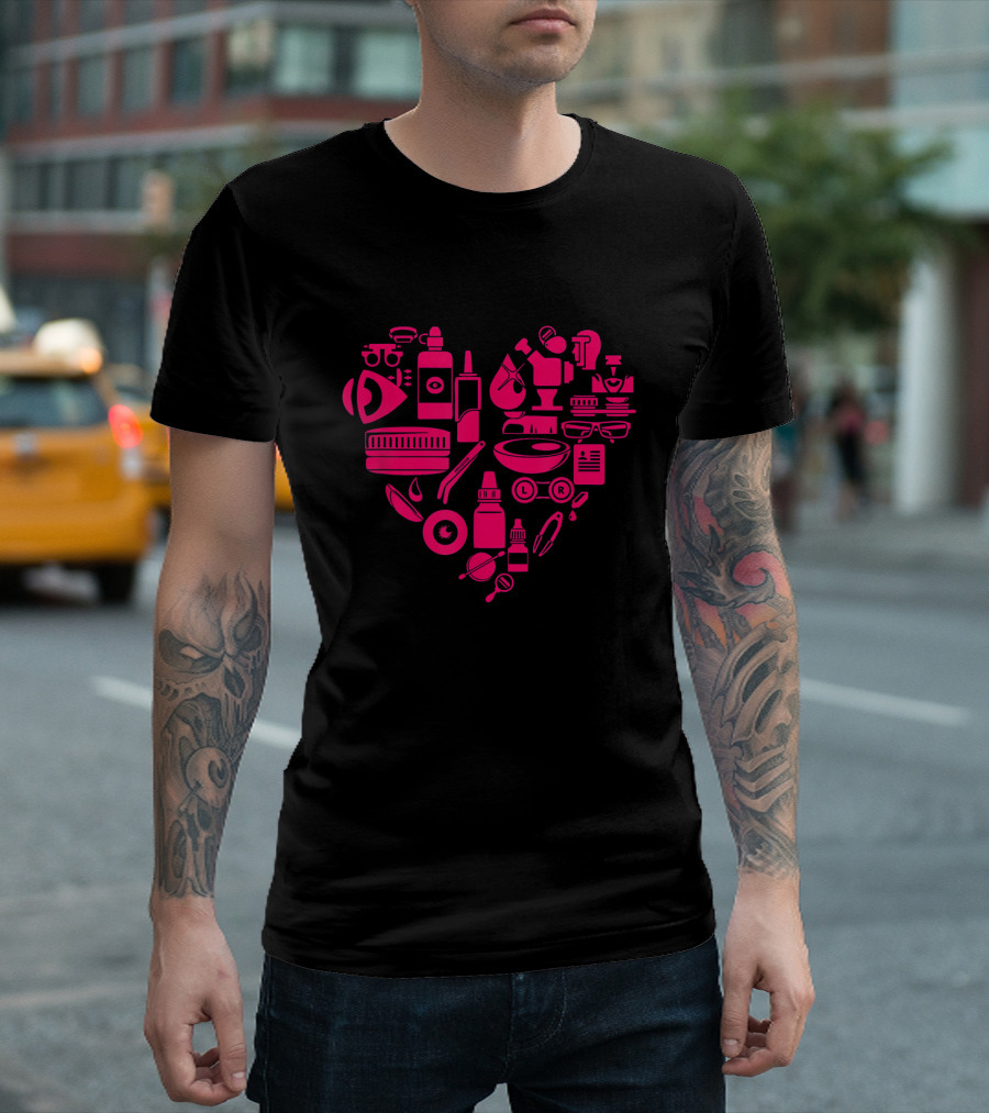 Heart Shaped Optometry Tools For Passionate Optometrists T-Shirt