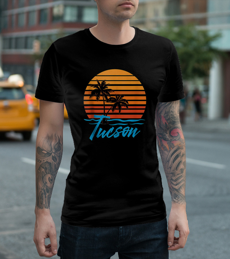 Tucson Sunset With Palm Trees And Beach Vibes T-Shirt