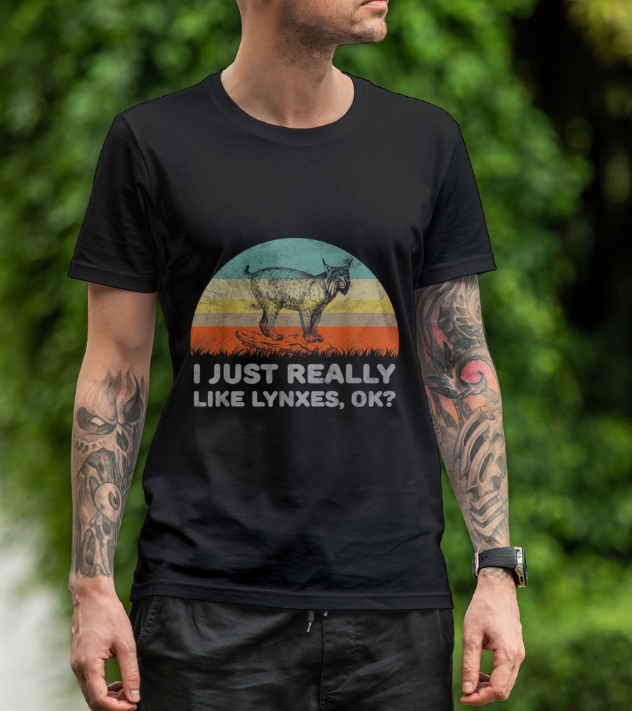 I Just Really Like Lynxes OK Vintage Sunset T-Shirt