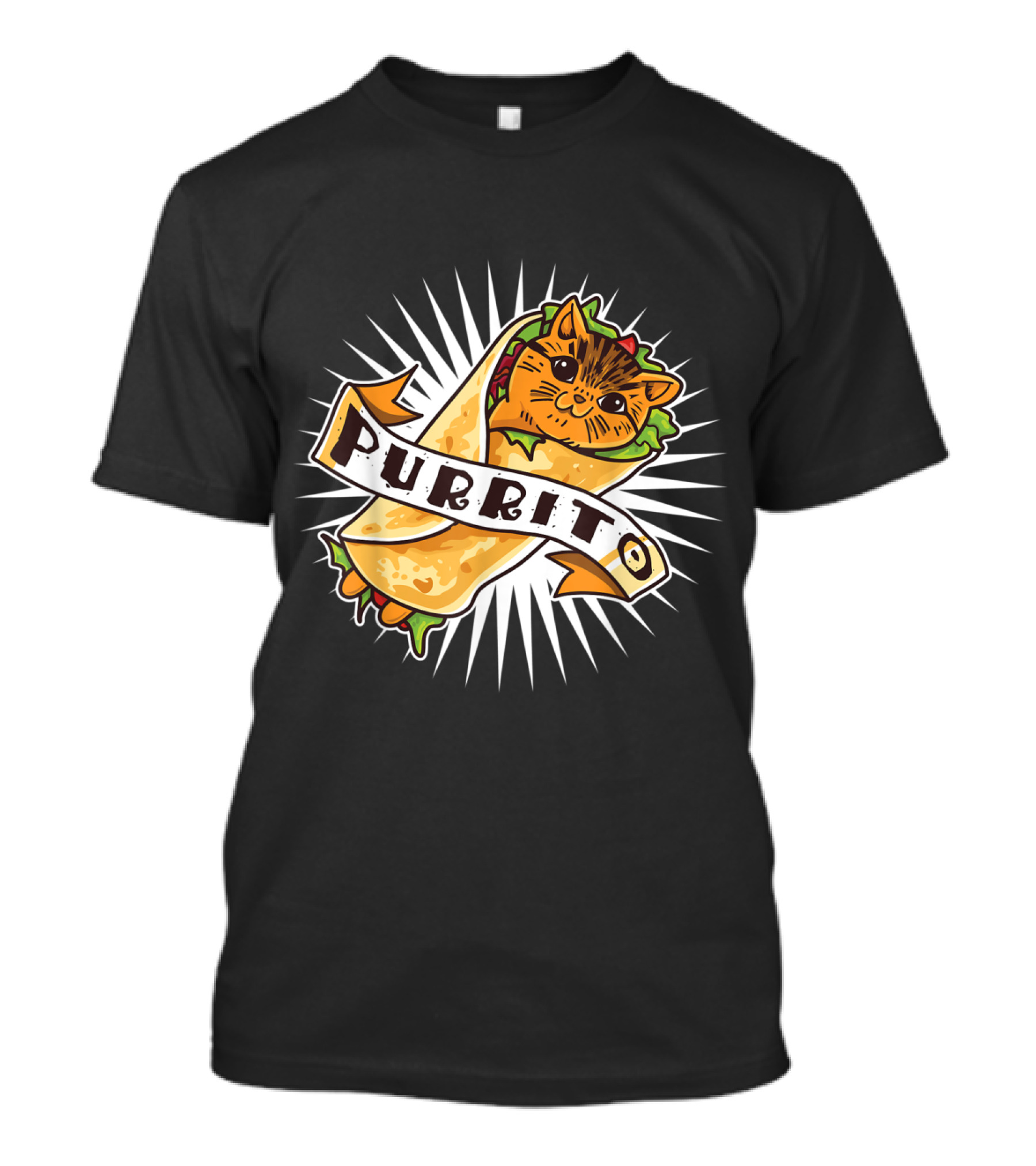 Purrito Funny Kitten Cat Burrito 4 Cat Lovers Delight T-Shirt