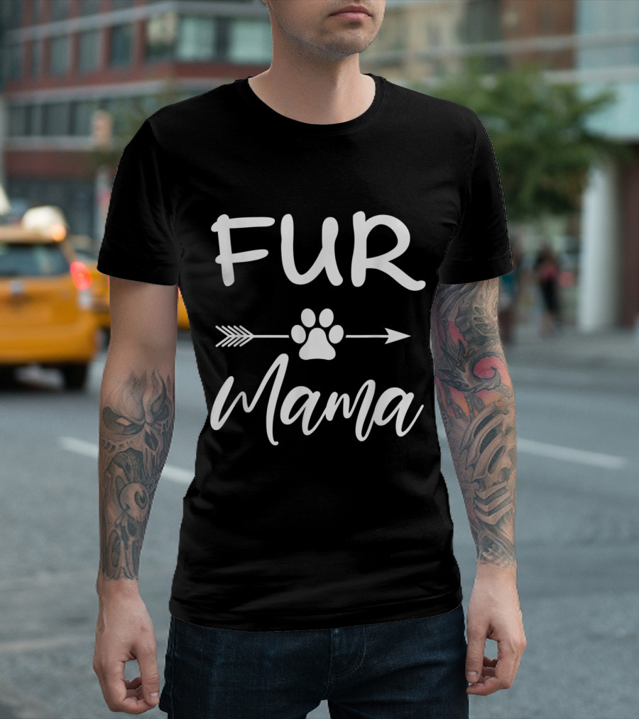 Fur Mama Paw Print Arrow T-Shirt