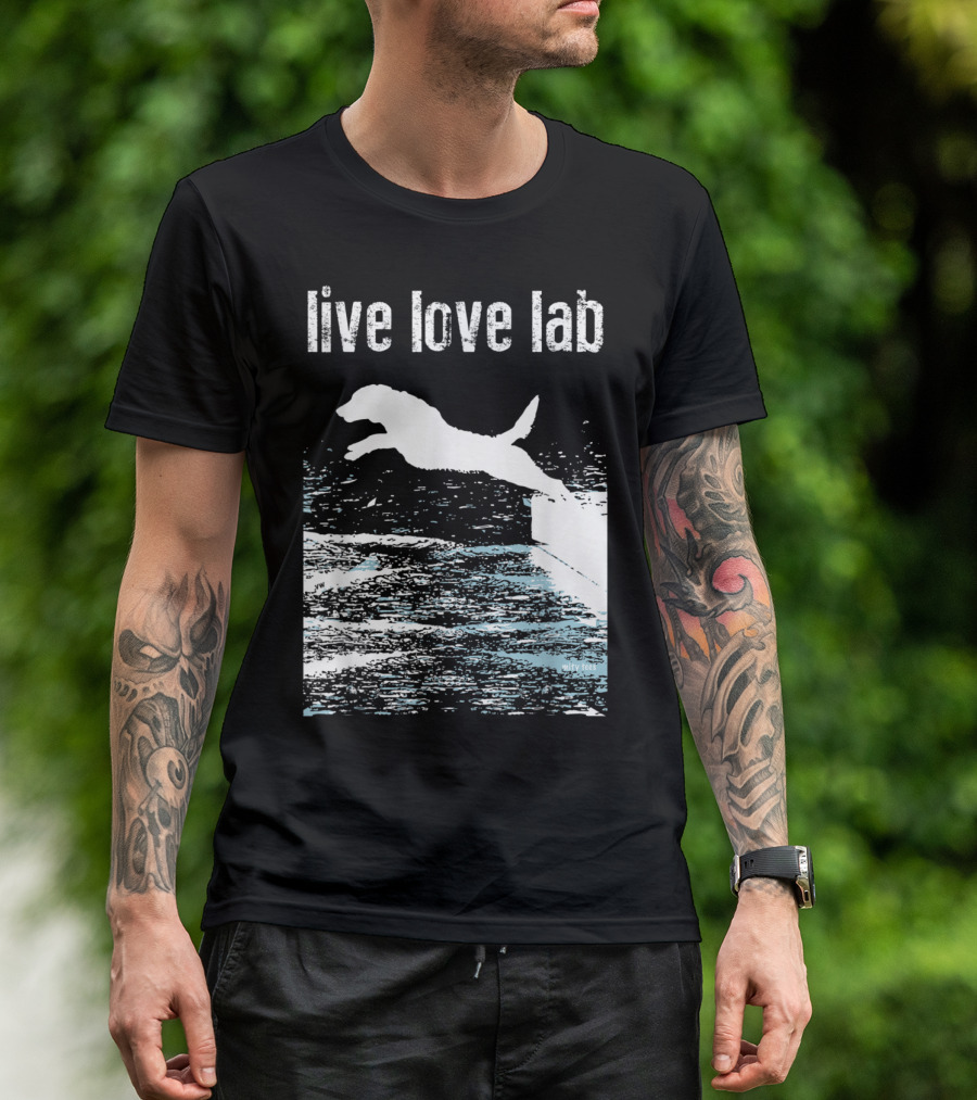Live Love Lab Labrador Retriever Jumping Water T-Shirt