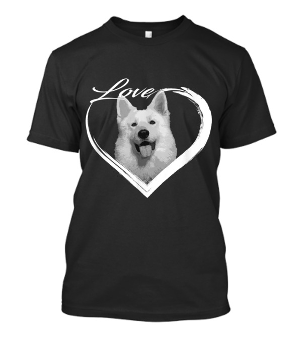 Love White German Shepherd Puppy Dog Heart T-Shirt