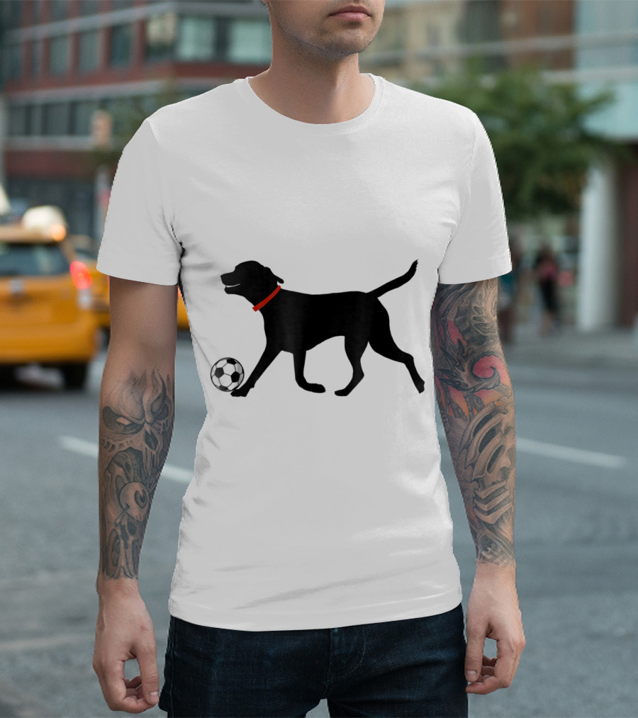 Labrador Retriever Black Lab Playing Soccer with Soccer Ball T-Shirt