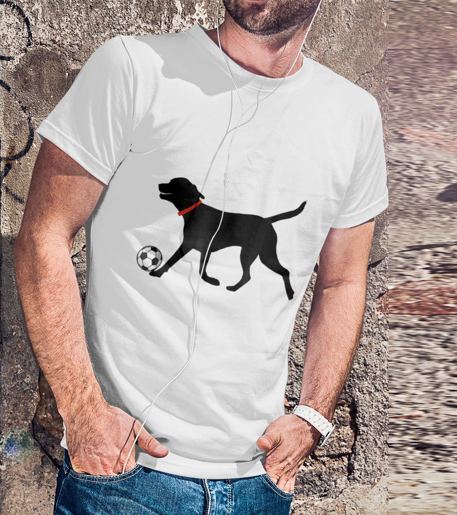 Labrador Retriever Black Lab Playing Soccer With Soccer Ball T-Shirt