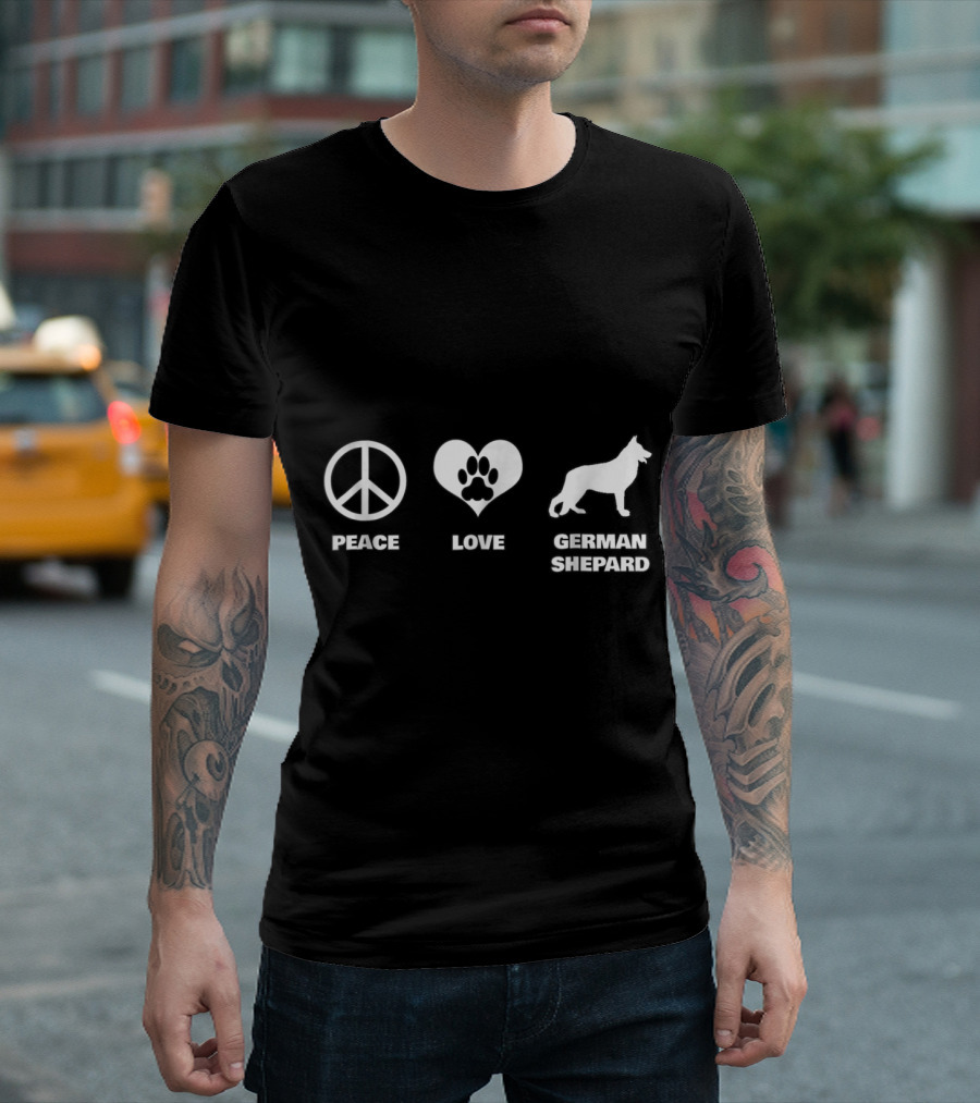 Peace Love German Shepard Funny T-Shirt