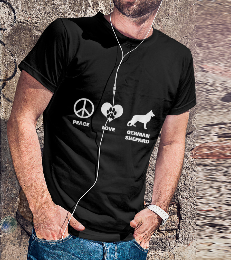 Peace Love German Shepard Funny T-Shirt
