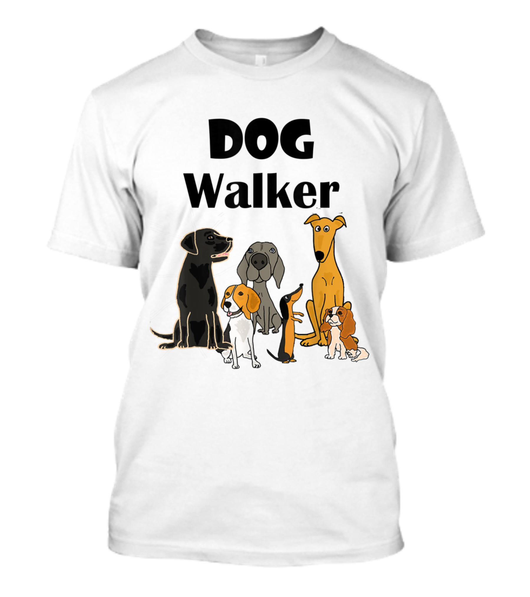 SmileteesPets Funny Cartoon Dog Walker With Variety Of Happy Dogs T-Shirt