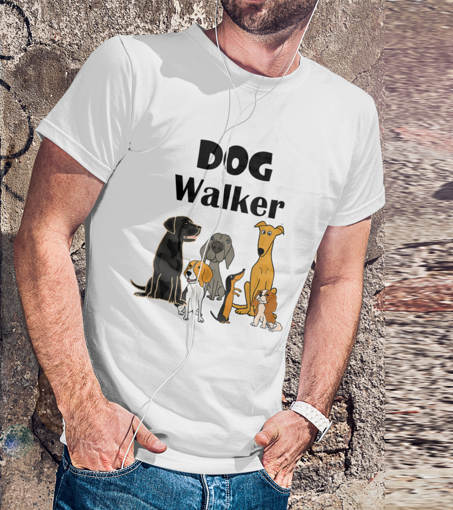 SmileteesPets Funny Cartoon Dog Walker With Variety Of Happy Dogs T-Shirt