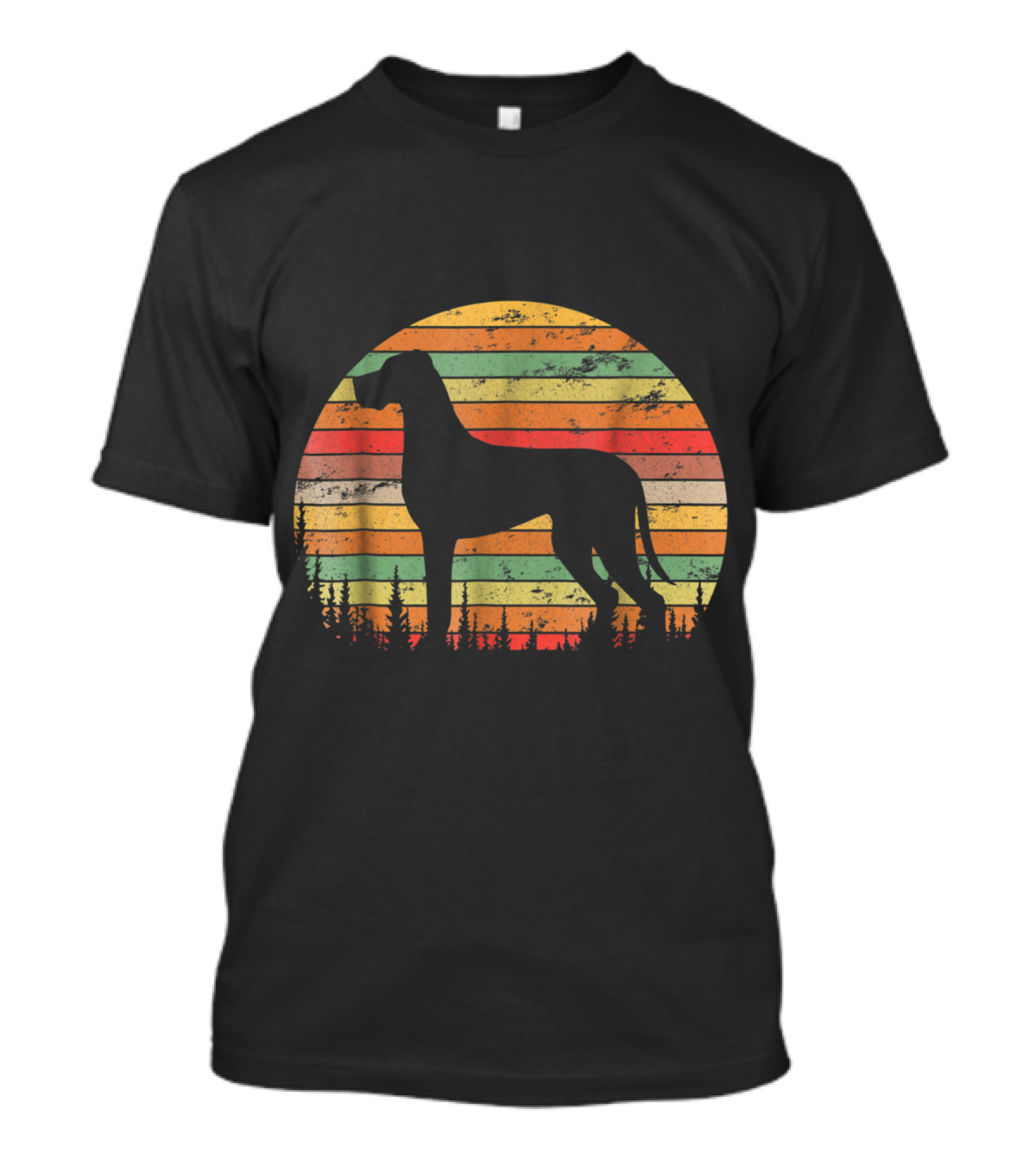 Vintage Retro Great Dane Dog Silhouette For T-Shirt