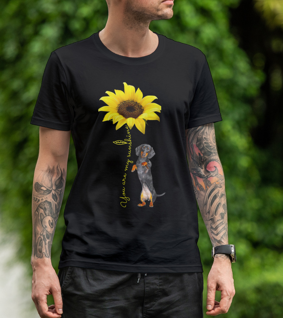 You Are My Sunshine Dachshund Doxie Mom Mother Day Sunflower T-Shirt