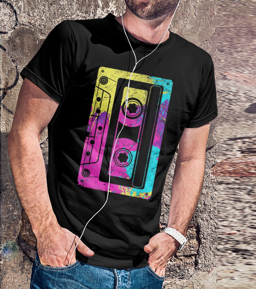 Cassette Tape Mixtape Music 80s And 90s Retro Colorful T-Shirt