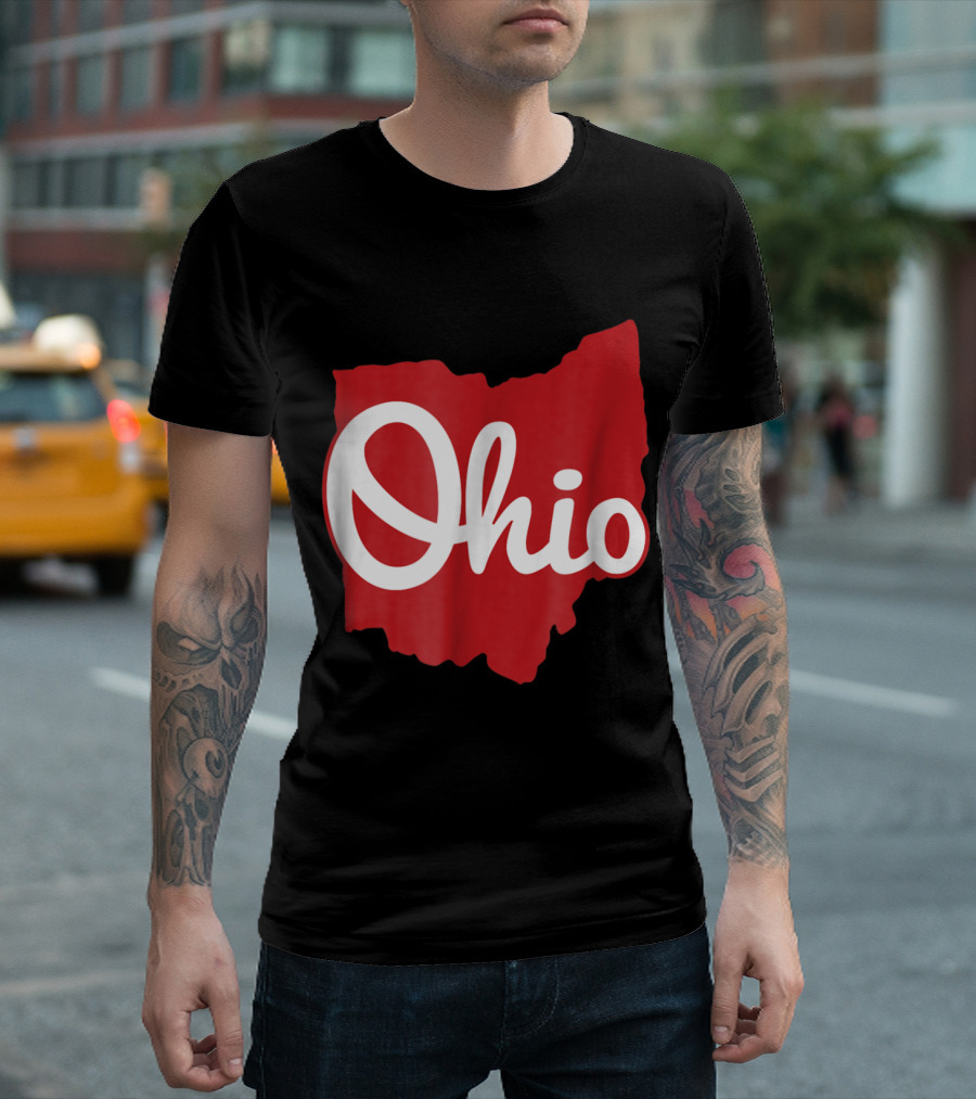 Ohio Home Script Ohio Map T-Shirt