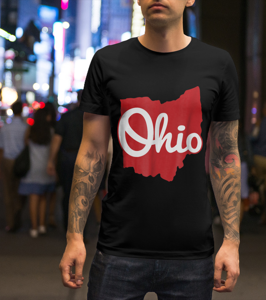 Ohio Home Script Ohio Map T-Shirt
