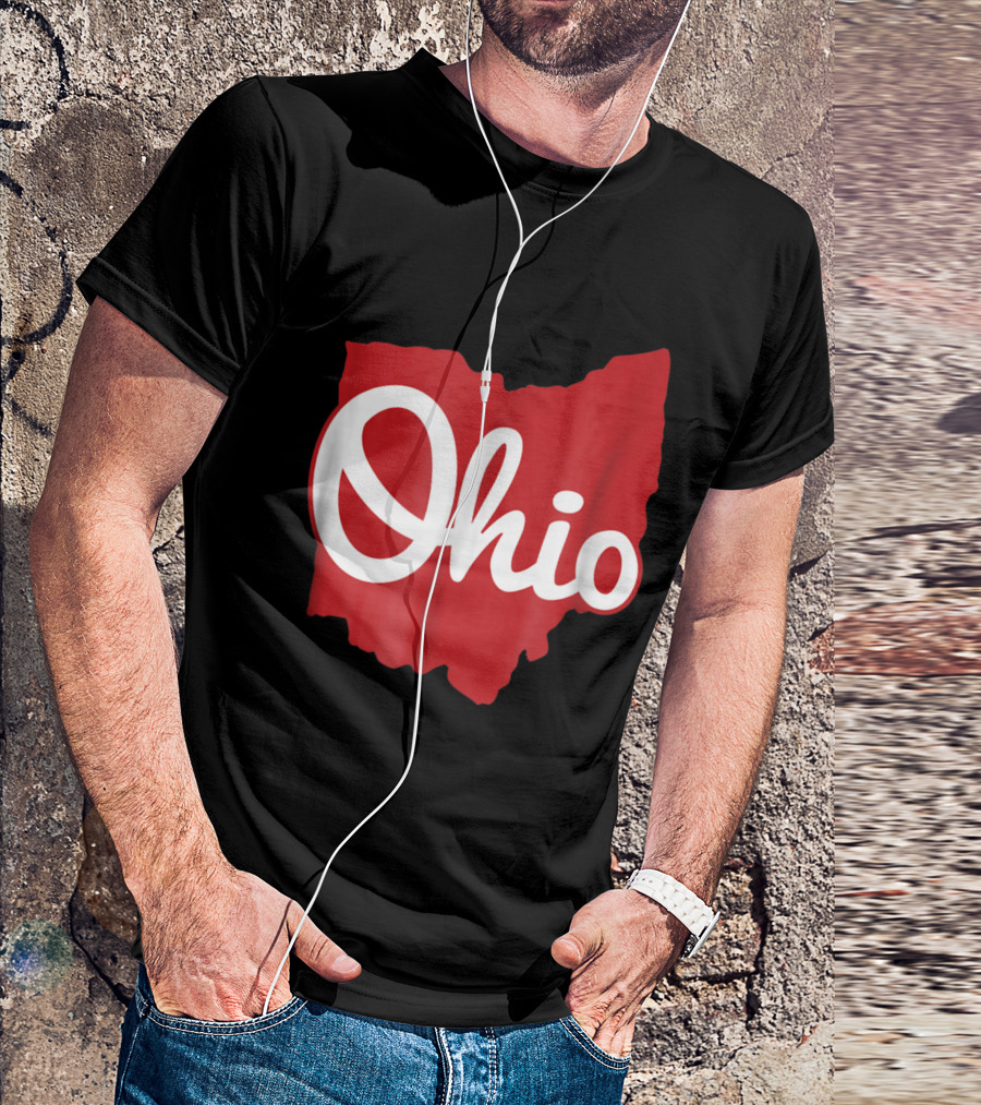 Ohio Home Script Ohio Map T-Shirt