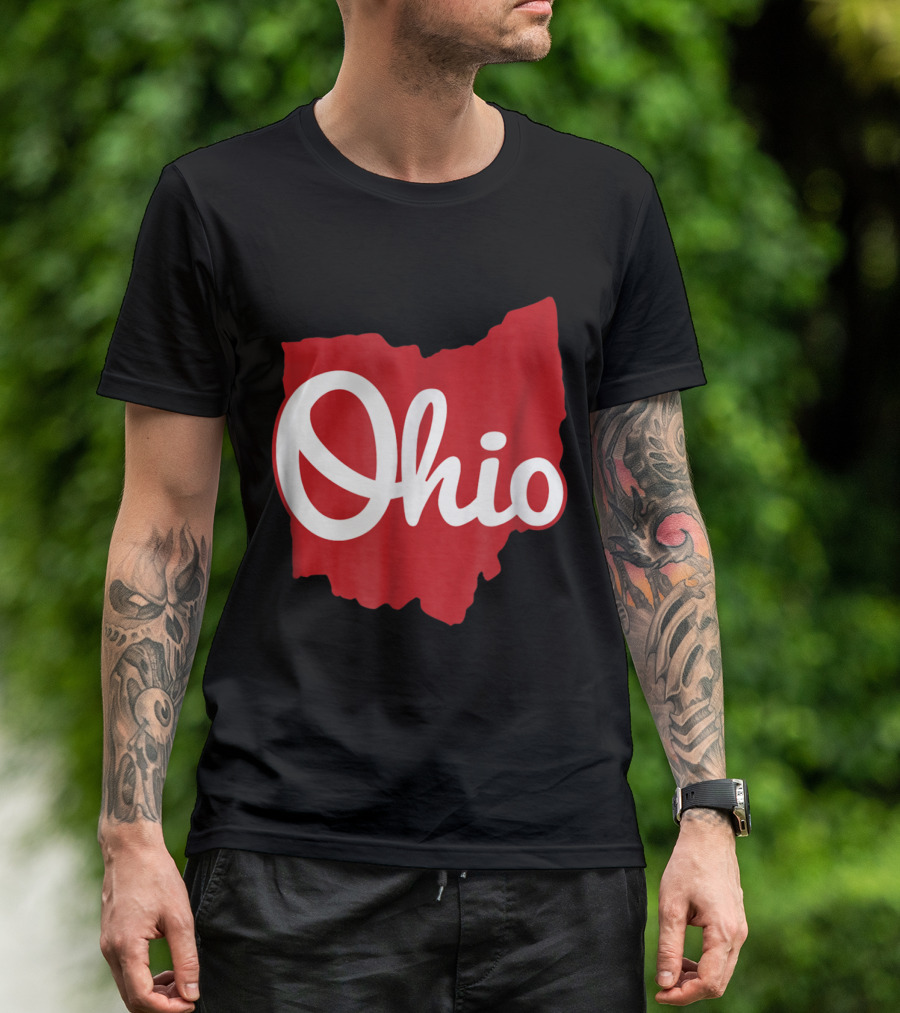 Ohio Home Script Ohio Map T-Shirt