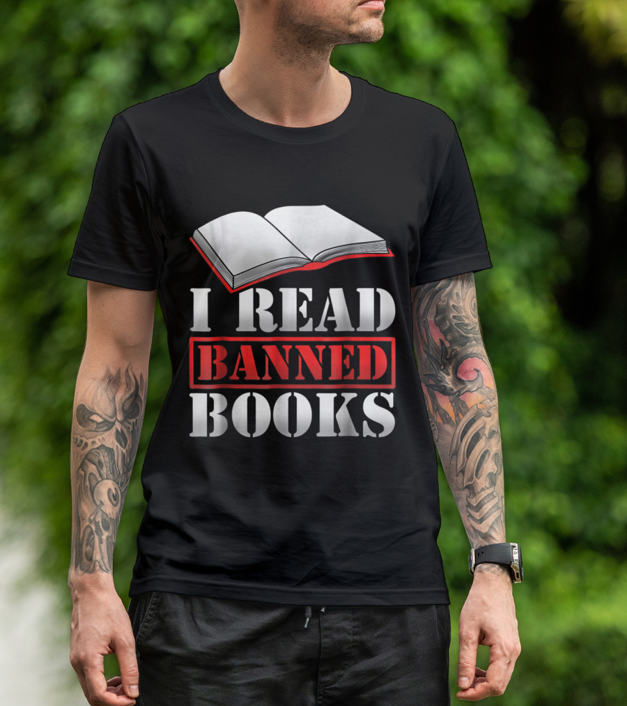 I Read Banned Books Open Book Icon Novelty Readers T-Shirt