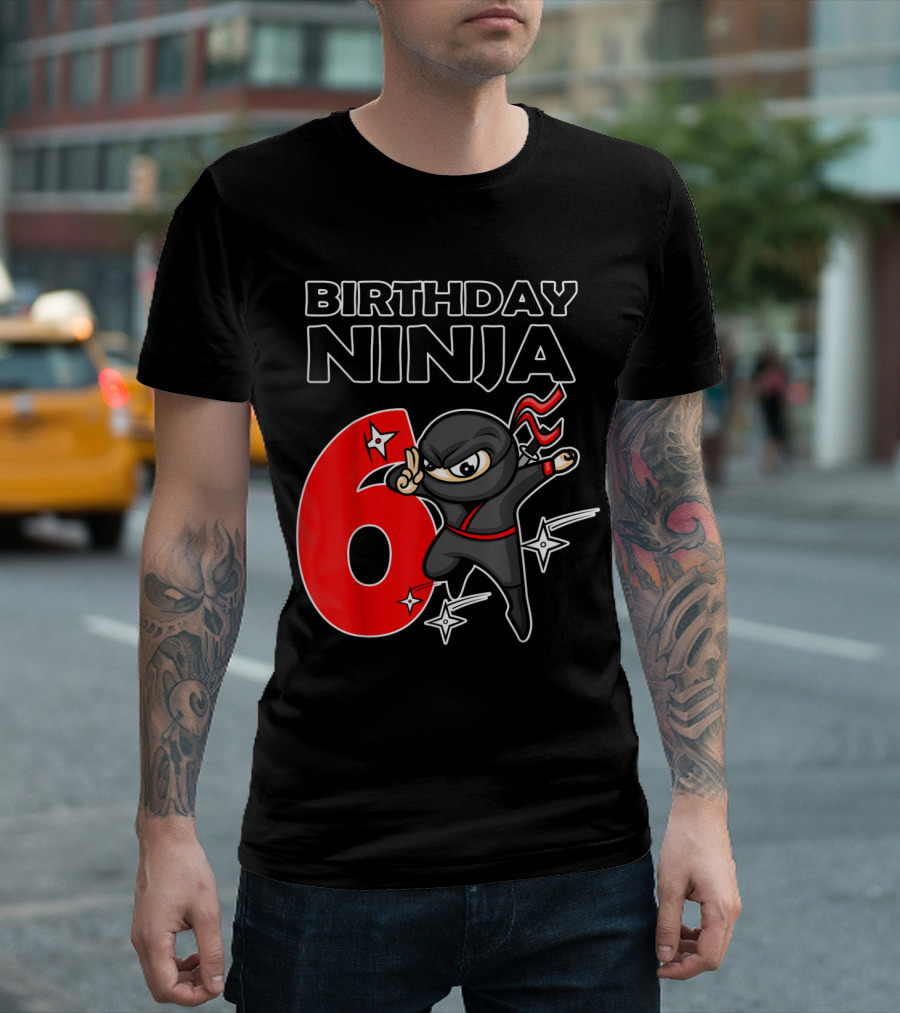 Birthday Ninja 6 Year Old Birthday T-Shirt