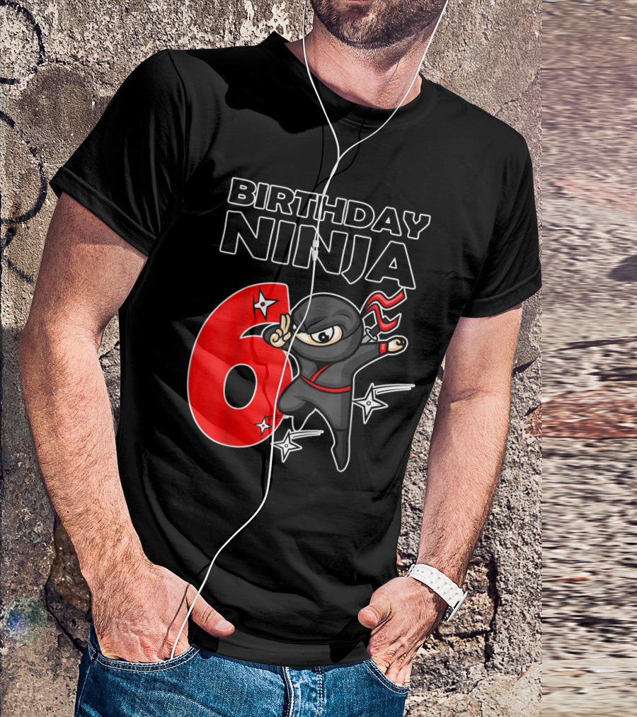 Birthday Ninja 6 Year Old Birthday T-Shirt