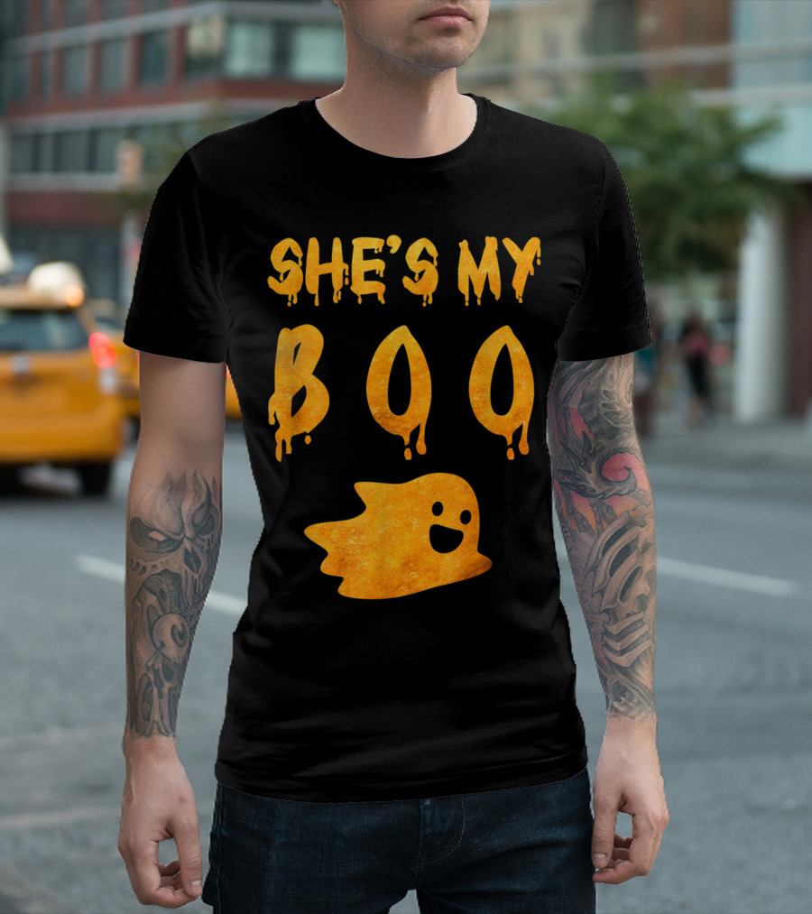 She's My Boo Halloween Funny Ghost Couples T-Shirt