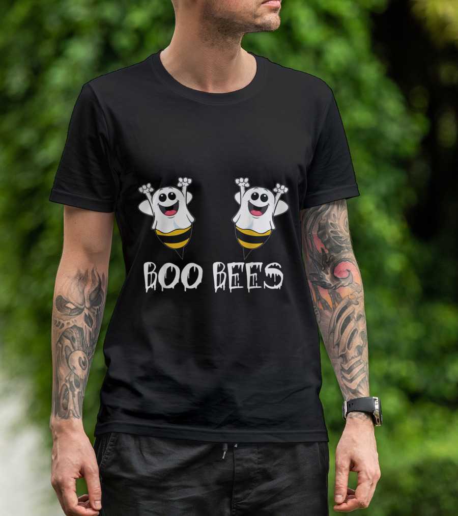 Boo Bees Halloween Ghost Bee Here For The Boos T-Shirt