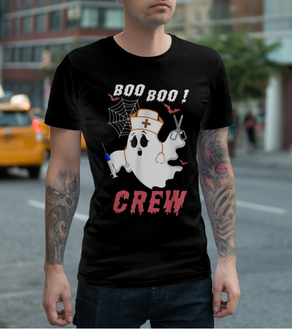 Boo Boo Crew Nurse Ghost Halloween Nurse Costume T-Shirt