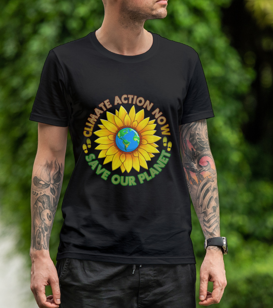 CLIMATE ACTION NOW SAVE OUR PLANET March Strike Movement Wear T-Shirt