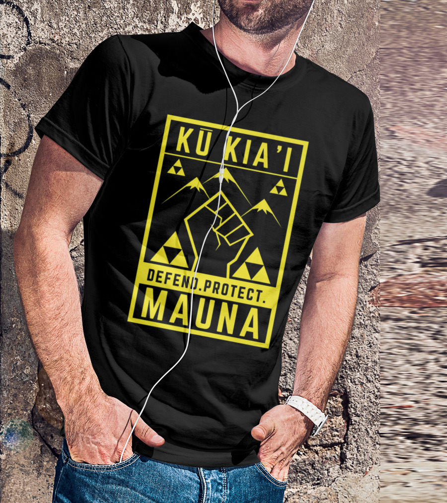 Kū Kia'i Mauna Defend Protect Fist And Mountain Symbols T-Shirt