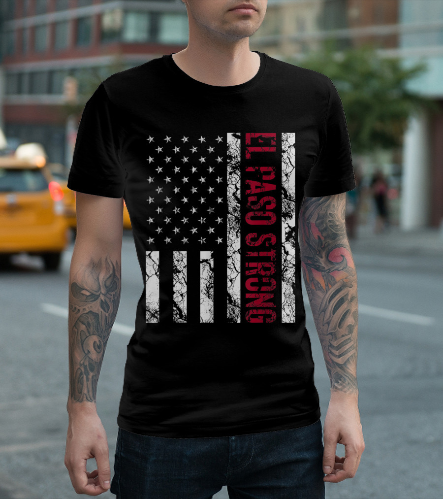 El Paso Strong Distressed American Flag T-Shirt