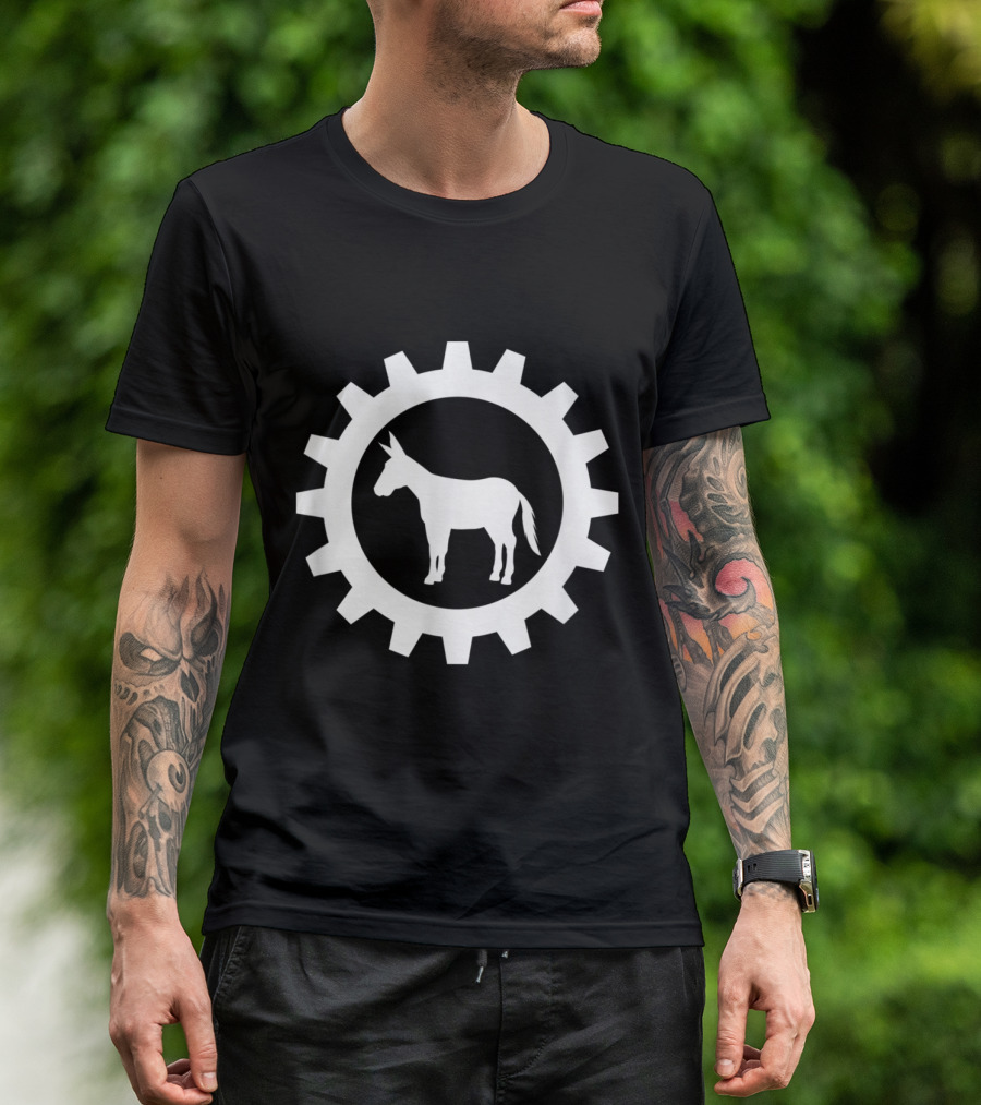 Get Your A$$ In Gear Funny Donkey Gearwheel T-Shirt