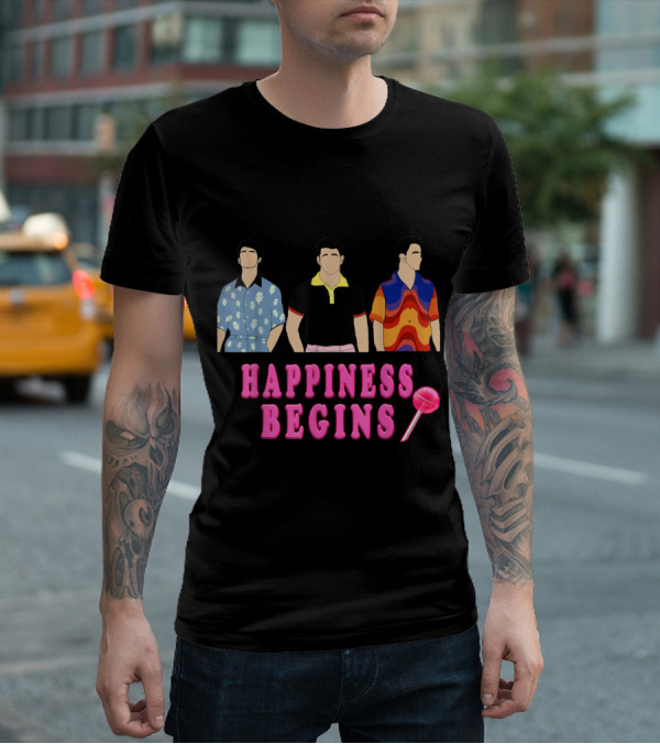Happiness Begins Love Jonas Cool Happiness Brothers T-Shirt