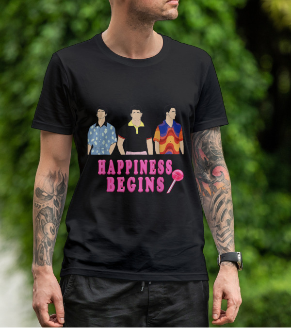 Happiness Begins Love Jonas Cool Happiness Brothers T-Shirt