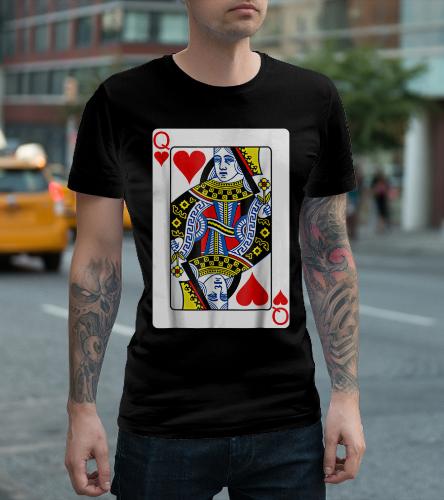 Queen of Hearts Playing Card Poker T-Shirt