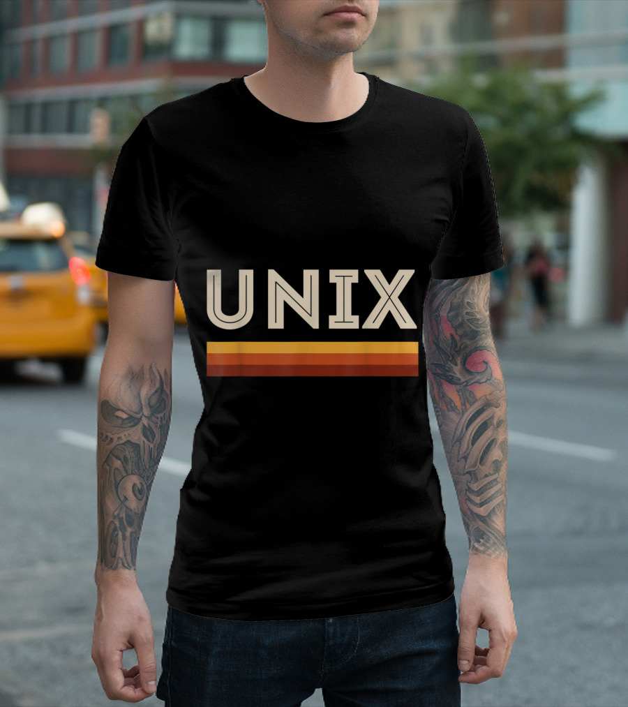 Retro Unix Vintage Sysadmin Geek Nerd Classic Bold Stripe T-Shirt
