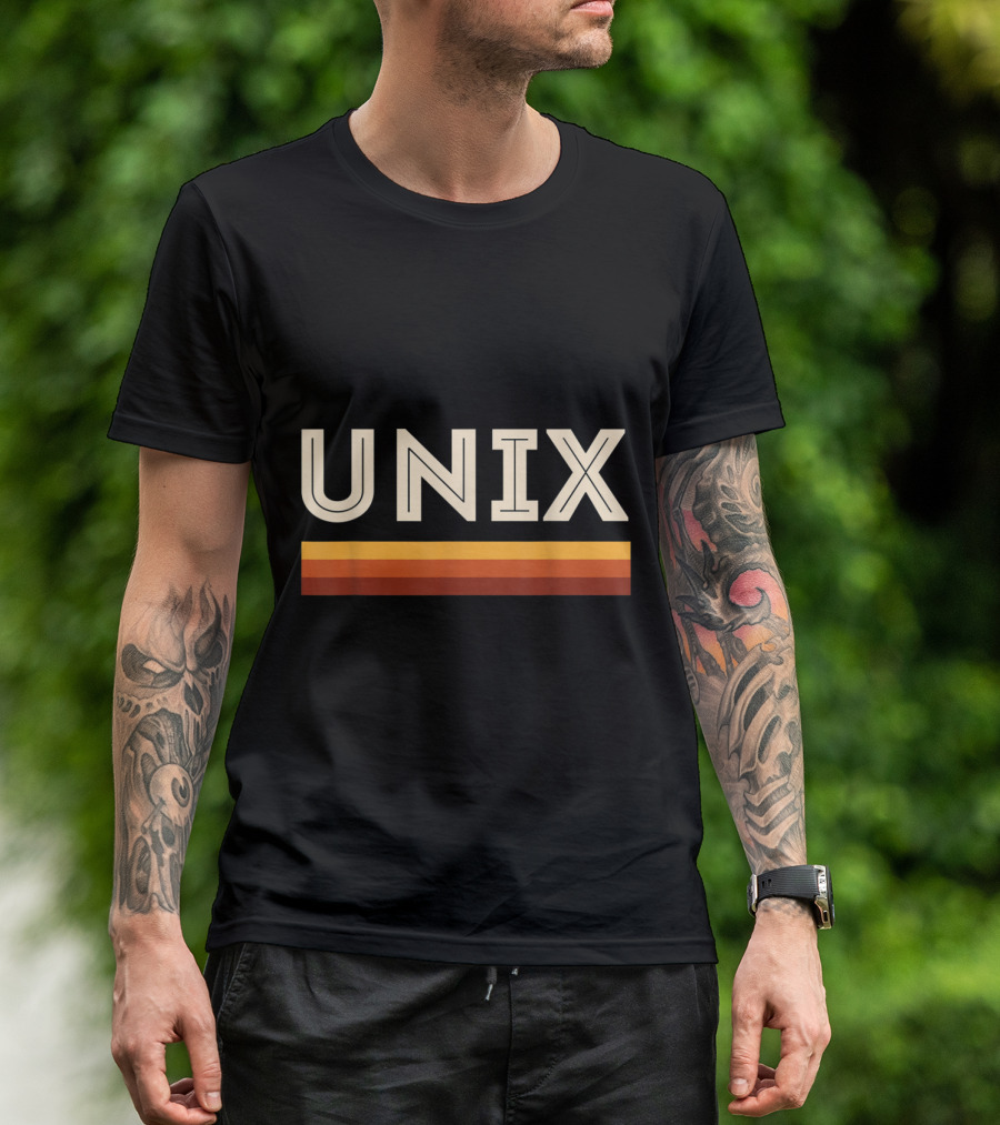 Retro Unix Vintage Sysadmin Geek Nerd Classic Bold Stripe T-Shirt