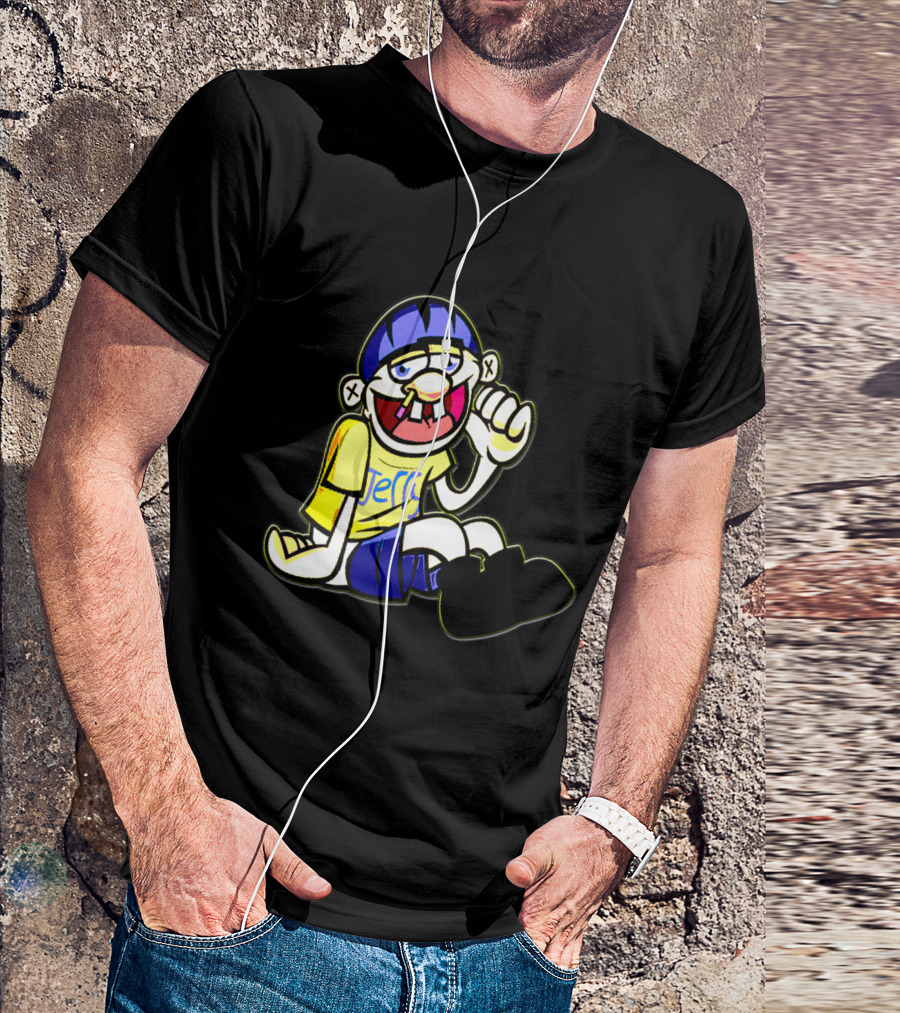 Sml Jeffy Character With Blue Helmet And Yellow Shirt Sitting T-Shirt